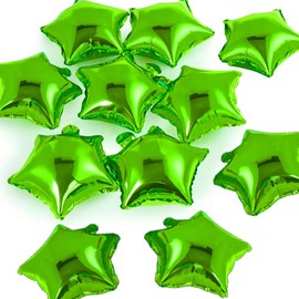wrovitik 30 pcs Green Star Foil Balloons, 10 Inch Green Star Balloons Mylar Balloons for Wedding Decoration Party Balloons Birthday Decoration christmas