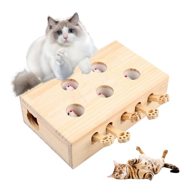 Yenohwaoe Whack a Mole Cat, Whack-a-Mole 3-in-1 Cat Scratching Post