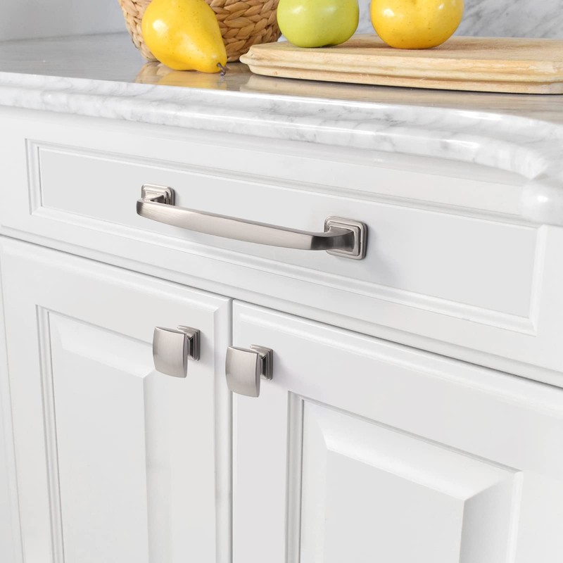 Amerdeco 10 Pack Brushed Satin Nickel Cabinet Knobs 1-1/8 Inch