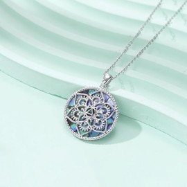 KoyeKei Sobriety Gifts Necklace for Women 925 Sterling Silver Lotus Flower Necklaces Alcoholics Anonymous Recovery Symbol Pendant Jewelry AA Sober Gifts