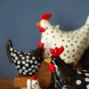 Fyne-Finds Ceramic Speckled Chicken Polka Dot Hen Shelf Sitter Ornament