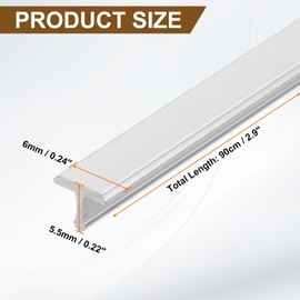 uxcell 2.9ft x 0.24" t Molding Floor Transition Strips, Aluminium Alloy Vinyl Flooring Gap Trim for Joining Laminate Planks Tiles Floor Gaps, Silver