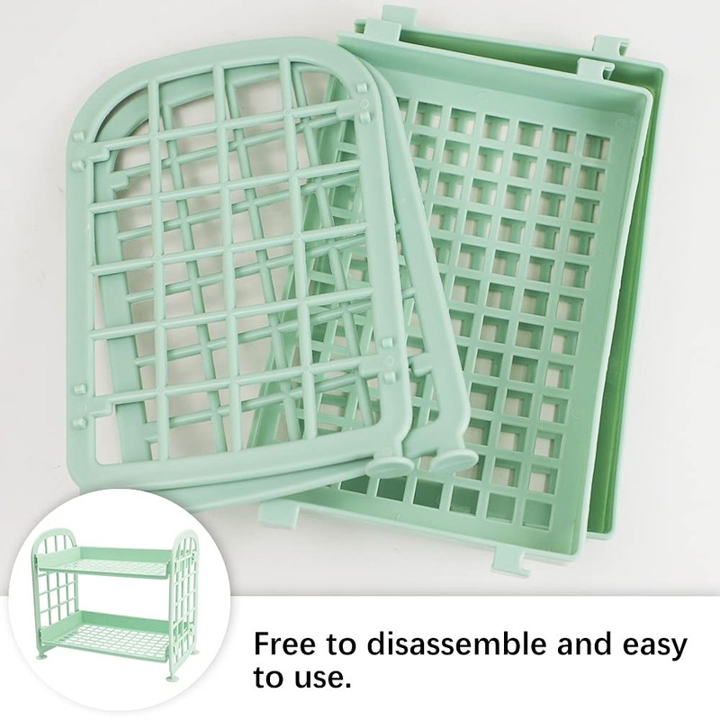 QUMENEY Desktop Rack Cosmetic Stationery Storage Holder, 2-Tier Multifunctional Plastic