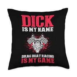 Drag Boat Driver Quote for Speedboat Racing and Drag Boat Throw Pillow