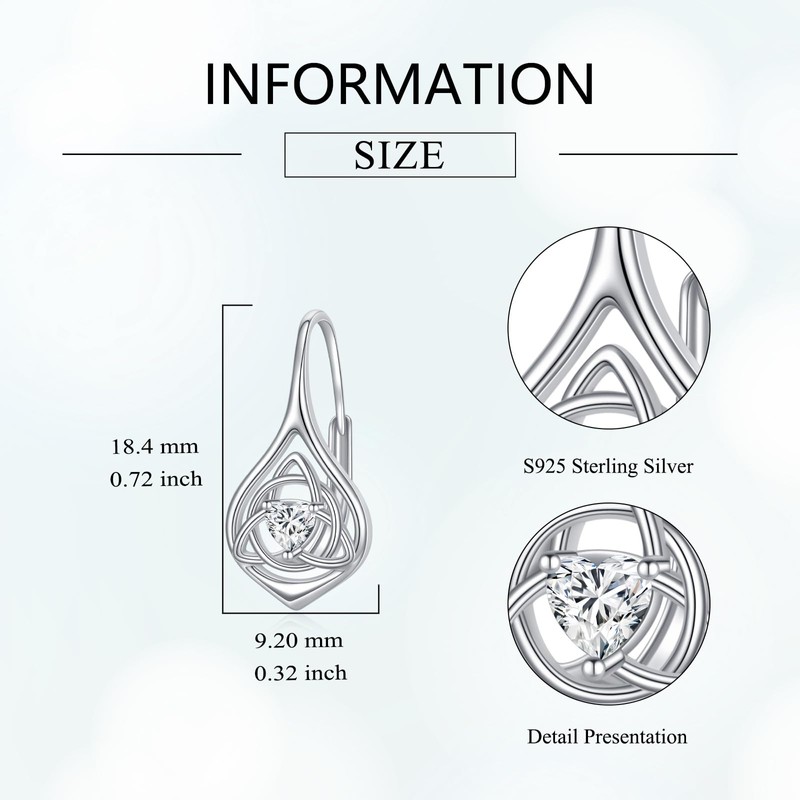 POPLYKE Sterling Silver Celtic Hoops Earrings Small Celtic Knot Huggie