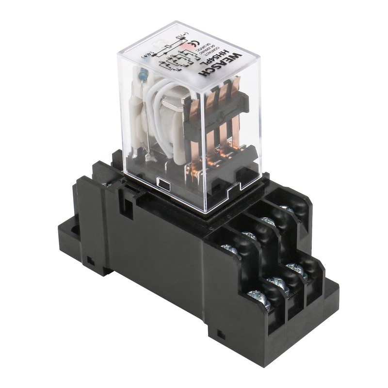 Weasch Electromagnetic Power Relay, HH54PL, AC 12V Coil, 4P4T 4NO