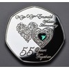 The Commemorative Coin Company 55TH Emerald Wedding Anniversary Silver Commemorative