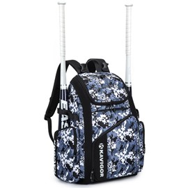 KAVIGOR Baseball Bag for Youth and Adult, Softball Bag 50L Large Capacity Holds 4 Bats, Equipment Backpack with Shoes Compartment