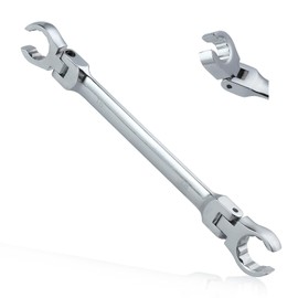 GOLD DEER Flex Head Flare Nut Wrench 16 * 18mm Wrench Flexible Flare Nut Line Wrench Metric Flare Nut Wrench Set Metric Flare Tool Flex Tools 40Cr for Automotive Repairs Plumbing Repairs