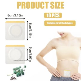 10pcs Castor Oil Wrap for Belly Button, Single-Used Castor Oil Patches Belly Button Cover for Dress Self-Adhesive Compress Pads Anti-Leakage Highly Absorbent (Castor Oil Not Included)