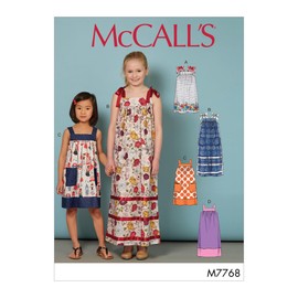 McCall's M7768, Sewing Pattern,Template, Paper, White, 3-4-5-6