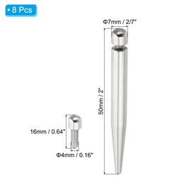 PATIKIL 2/7 x 2 inch Sign Standoff Screws, 8 Pcs Stainless Steel Wall Standoff Mounting Hardware Advertising Glass Nail for Hanging Acrylic Picture Frame Acrylic Panel, Silver