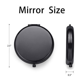 QUSTGO Compact Mirror, Pocket Travel Makeup Mirror for Purse, Metal Round Shell, 2-Sided 1X/2X Magnifying, Portable, Folding, Handheld, Black, 18 Pack