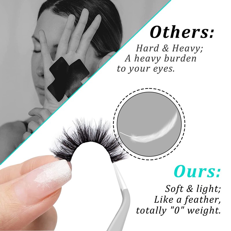 Leipple False Eyelashes, 7 Pairs, 8D Artificial Eyelashes Set, Reusable