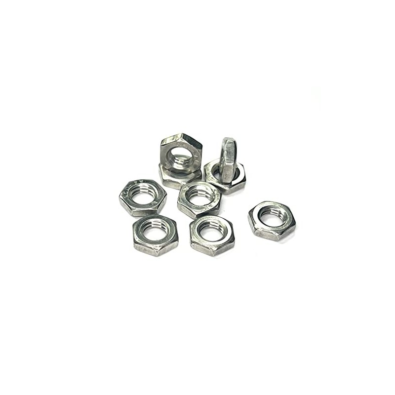 M4 (4mm) Hex Half Lock Nut - A2 Stainless Steel