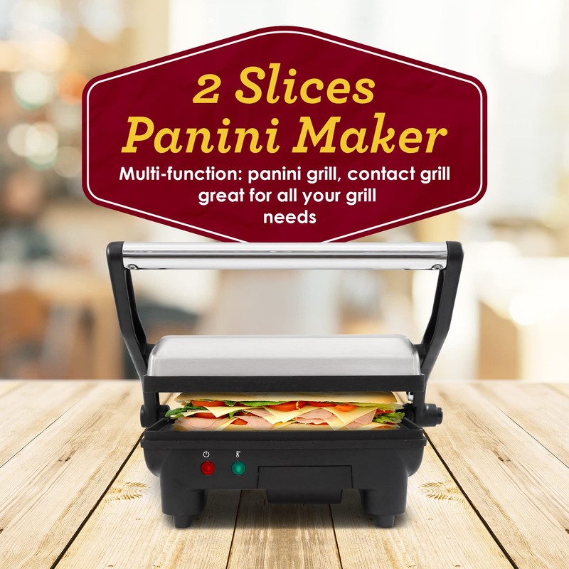 Elite Gourmet EPN-2976 2-in-1 Nonstick Panini Press & Indoor Grill,