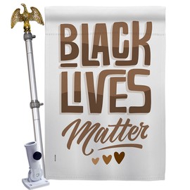 Black Lives Matter Love BLM House Flag - Eagle Set Support Cause Anti Racism Revolution Movement Equality Social - Decoration Banner Small Garden Yard Gift Double-Sided Made in USA 28 X 40