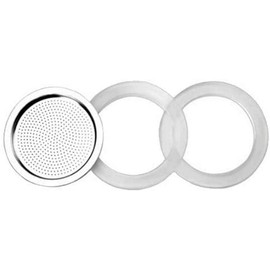 IBILI Filter Essential with 2 gaskets for 2 Cups, Stainless Steel Silver/White, 10 x 10 x 2 cm