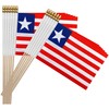 TSMD Liberia Stick Flag Liberian Small Mini Handheld Flags,5x8 Inch,12