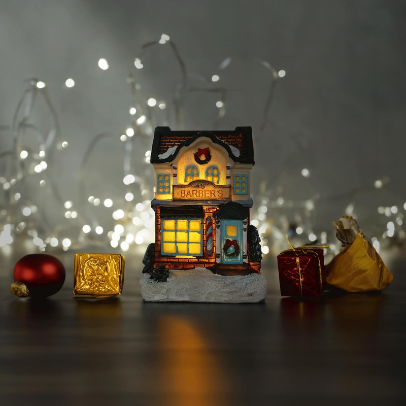 hausleben Christmas Town Christmas Village with Lighting 4 Pieces