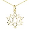 Materia KA-69-Gold Lotus Flower Pendant, Gold-Plated 925 Sterling Silver with