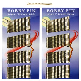 Bobby Pins Bronze, 120 Count - 2 Inches Smooth Finish Bun Hair Pins Clips for Women Girls Kids Great for All Hair Types