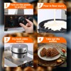 Litake Commercial Waffle Cone Maker 1200W 110V Stainless Steel Electric