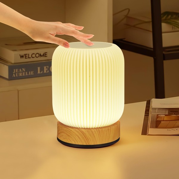 SOBEAU LED Bedside Lamp Touch Dimmable, 256 RGB Colour Changing