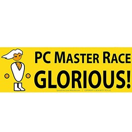 Glorious PC Master Race Bumper Sticker 5 Pack for Your Battlestation, Laptop, Computer Case, Wall & Window. Supports Childs Play Video Gaming Charity. Great Gift for a Proud Gamer, Geek or Nerd.