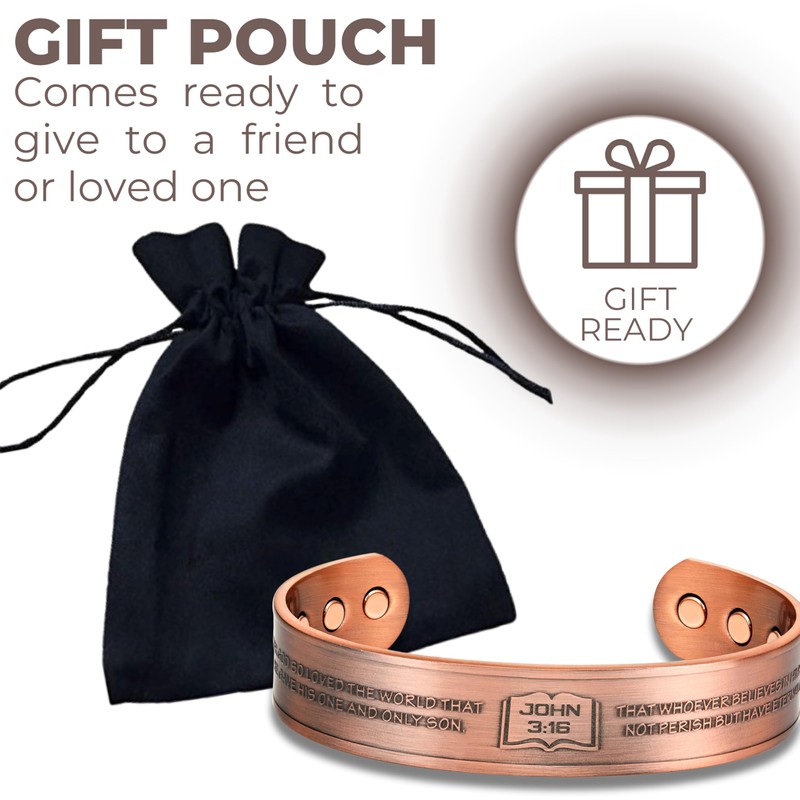 Willis Judd JESUS Men's Pure Copper Magnetic Therapy Adjustable Bracelet