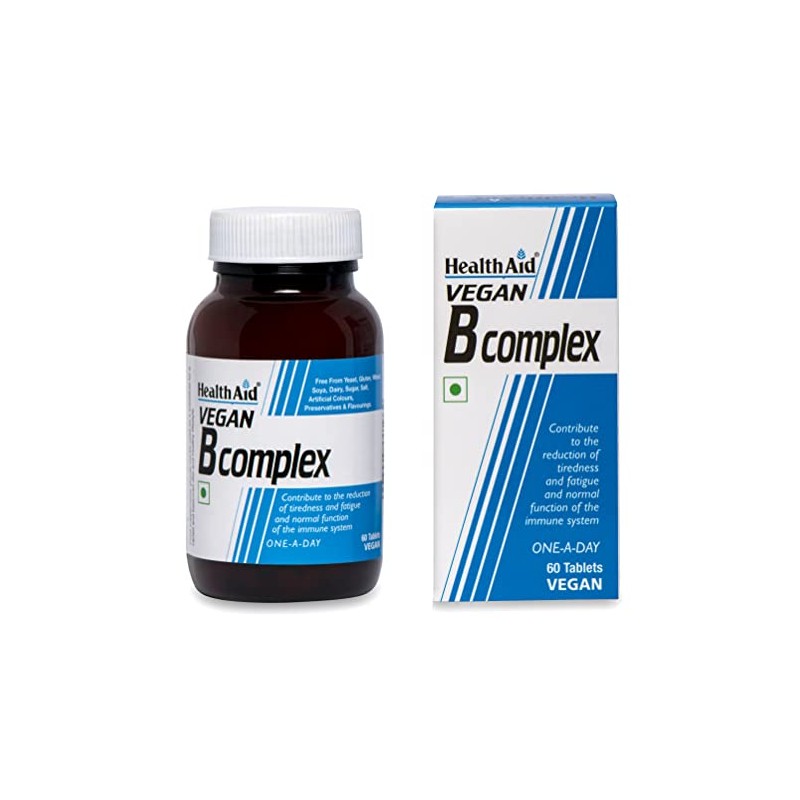 HealthAid Vegan B-Complex Tablets - (Pack of 60 Tablets)