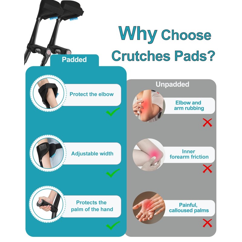 Antdvao Forearm Crutches Pair - Folding, Lightweight, Adjustable for Walking