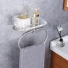DIYZON Towel Ring with Shelf Steel Self, Stainless Steel Bath