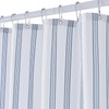 ORTIGIA Textured Fabric Shower Curtain-Blue Striped, 72x72 Inch Yarn Dyed