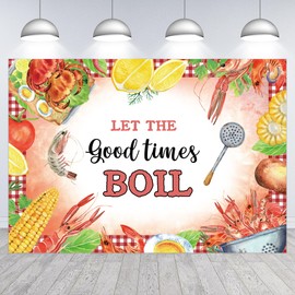 5×3ft Crawfish Boil Sea Backdrop Let The Good Times Boil Theme Background Lobster Family Party Housewarming Theme Decorations Banner Photo Booth Props