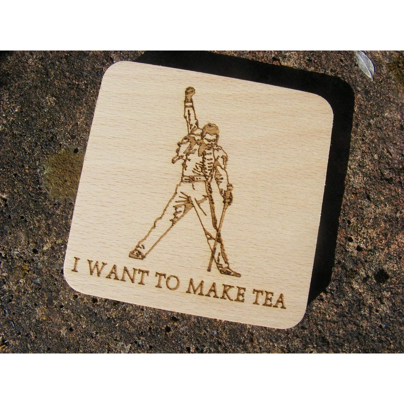 Queen Freddie Mercury Coaster Drink Mat Engraved Present Gift (Standing