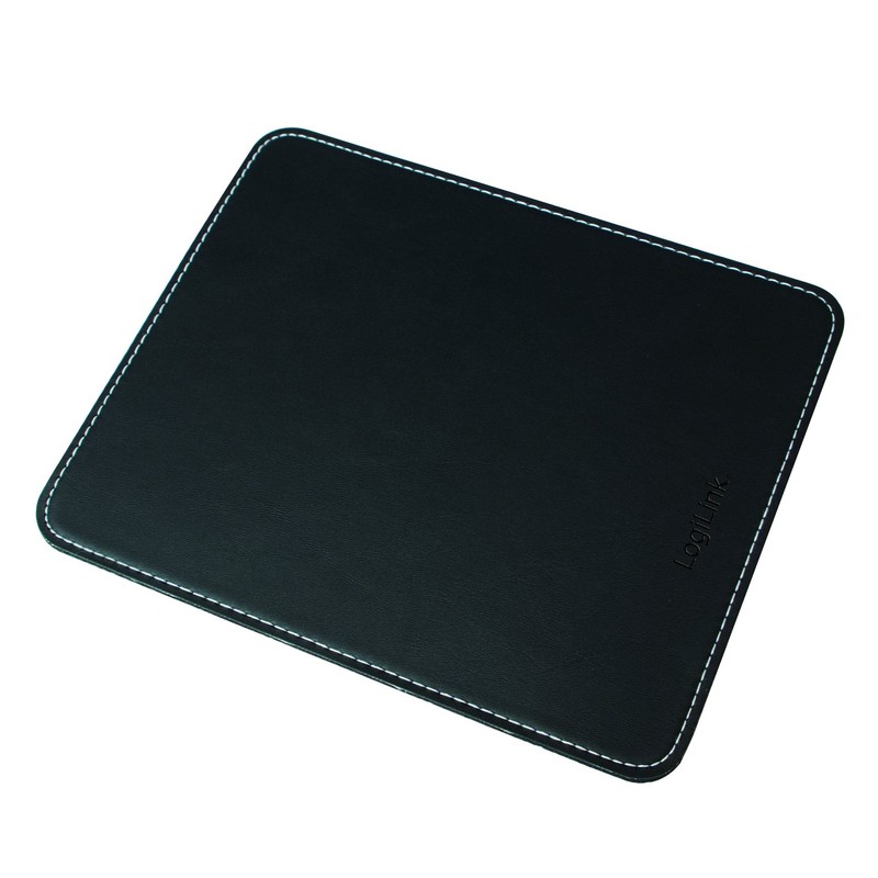 LogiLink ID0150 Mauspad im Lederdesign mit Rutschfester Gummi-Unterseite schwarz