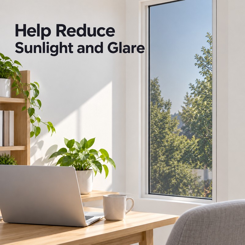 Privacy Window Tint Film - Self-Adhesive One-Way Mirror Film for