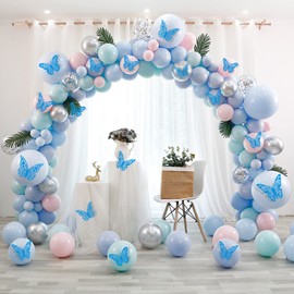 InsuWood - Decoración de pared de mariposa 3D, 72 piezas, 3 estilos, 3 tamaños, mariposas azules para fiestas, cumpleaños, decoración de pasteles, calcomanías extraíbles para decoración de flores de