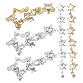IWOWHERO 30pcs Star Shaped Nail Charms Rhinestones for Manicure Metal Nail Charms Decorations