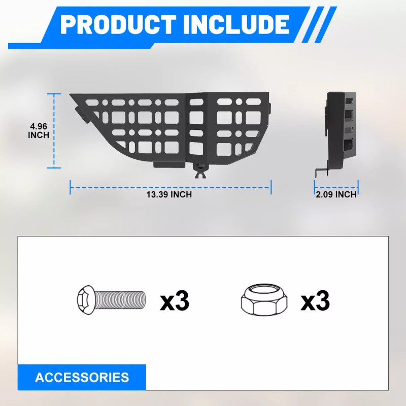 CPW Rear Door Pocket Storage Molle Panel Kit For 2018-2025