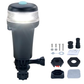 Boat Navigation lights LED Battery Powered with Swivel Multiple Base Mounting (White)