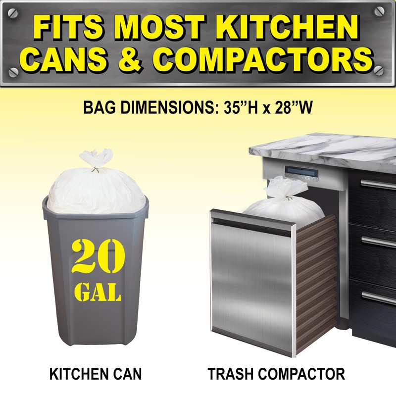 Brute Super Tuff Heavy Duty Kitchen Compactor Bags, Twist Tie