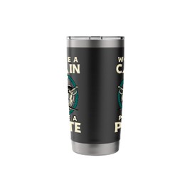 Work Like A Captain Play Like A Pirate - Skull Crossbones Stainless Steel Insulated Tumbler
