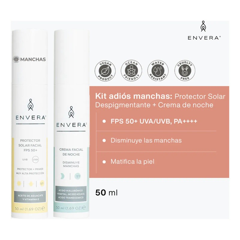 Envera Kit Adios Manchas Protector Fps 50 + Crema De