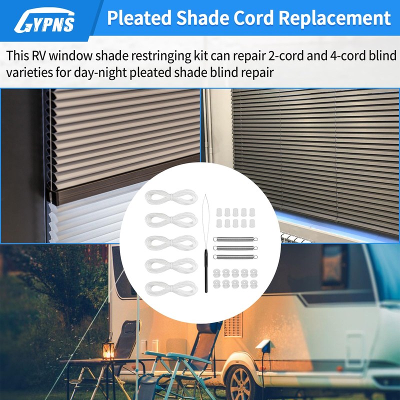 RV Pleated Shade Repair Kit, for Camper Replacement Blinds Pleated