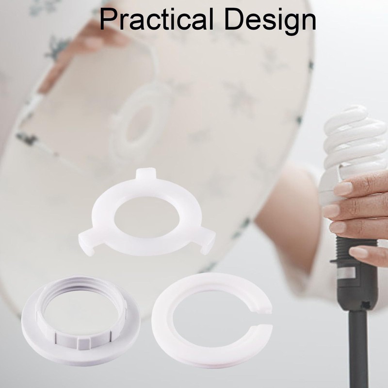 20 Pcs Bright White Adapter Ring Reducer Kit For Lampshade