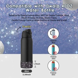 BKBY Protective Glitter Silicone Boot Compatible with Owala 24oz 32oz 40oz, Bling Cup Sleeve Bottom Bumper Cover Compatible with Owala FreeSip, Twist, or Flip Stainless Steel Water Bottles