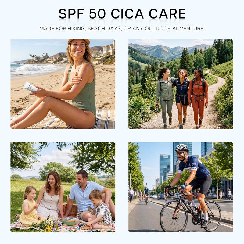 Centella Sunscreen SPF 50, Moisturizing Sunscreen Facial Serum, Daily UV
