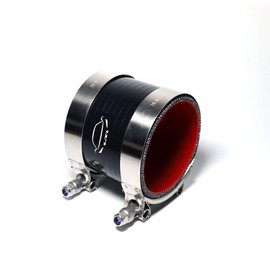 LTI - Acoplador universal de manguera de silicona recto de 70 mm y 4 capas reforzado de alto rendimiento de 7.75 cm + abrazadera de tornillo en T de acero inoxidable 304 (2.7 pulgadas, negro)